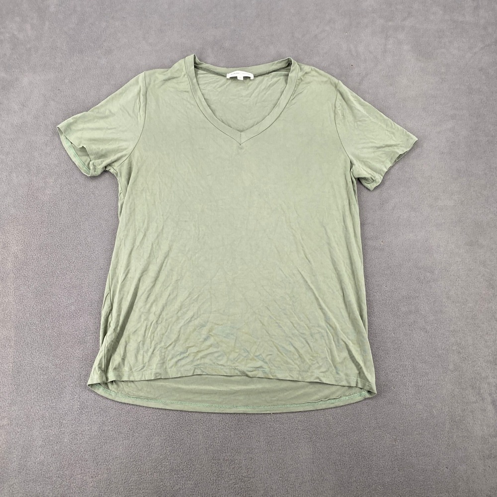 Bohme Essentials Sage Green V-Neck Short Sleeve Tee Shirt Size Large